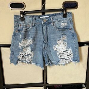 Distressed Denim Shorts